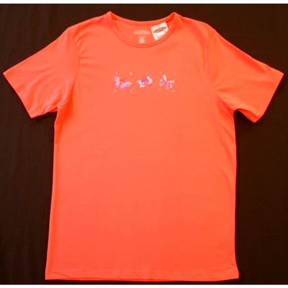 Northern Reflections T-Shirt Coral Butterflies XS NOS w/Tag - Picture 1 of 3
